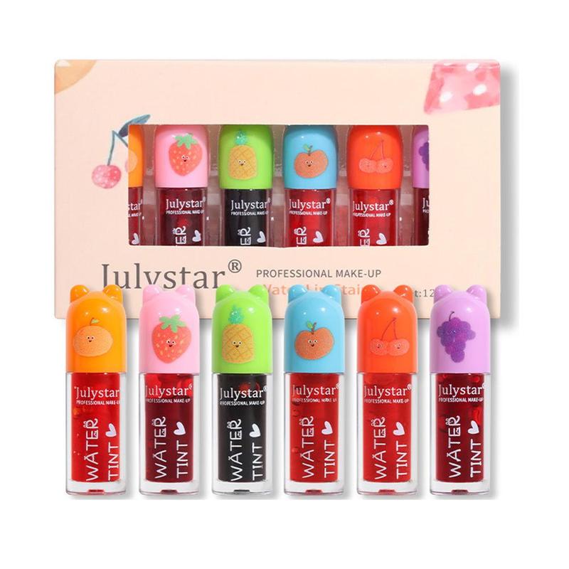 Compact Glossy Lip Gloss, 6 Counts set Tinted Lip Glaze Stick, Hydrating Lip Care Lipstick, Hydrate Lip Makeup Product, Lip Cosmetic Moisturizer