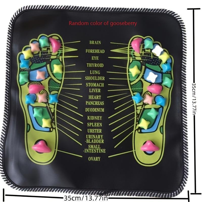 Foot Massage Mat, Random Color Stone Foot Massage Pad, Imitation Pebble Foot Reflexology Massager,  Manual Massage Tool for Home Use