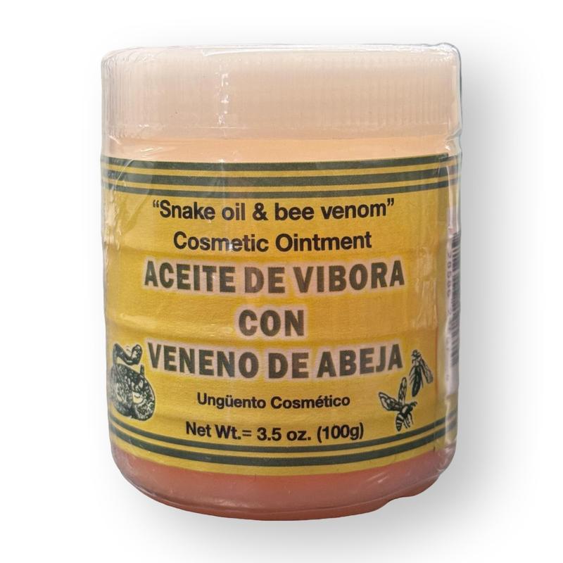 Snake Oil & Bee Venom Cosmetic Ointment (Aceite de Vibora con Veneno de Abeja) Net Wt. 3.5 Oz (100g)