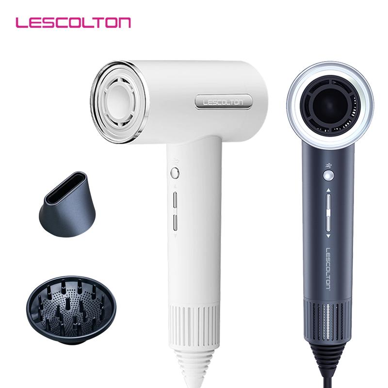 LESCOLTON Hair Dryer, Lightweight Ionic Blow Dryer 1400W Powerful High Speed, Diffuser & LED Display, 3 Air Speeds for Fast Drying, for Home Travel.christmas gift.thanksgiving gift