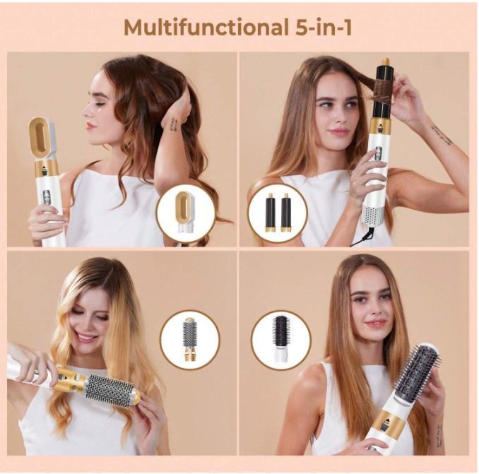 Multifunctional Hair Dryer Brush Set 5 IN 1, 60000RPM Hair Styling Tools, For Hair Volumizer Drying Straightening Curling, Mother's Day, Halloween, Thanksgiving, Christmas And Holiday Gifts