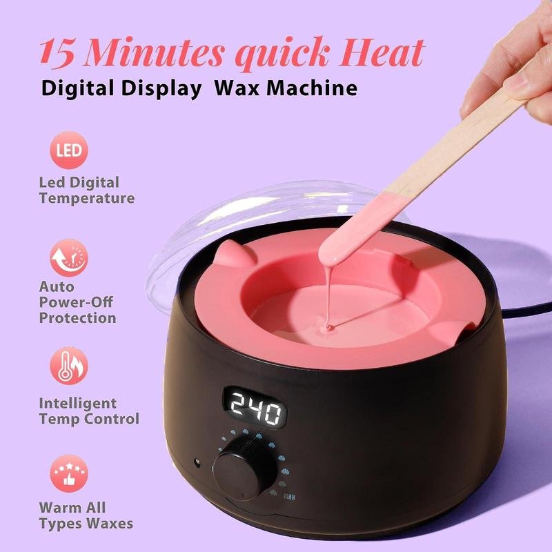 Digital Wax Warmer Kit, 31pcs set Hard Wax Kit with Formula Hard Wax Beads & Accessories for Full Body, Bikini Women Men At Home Waxing,  Hair Removal Waxing Kit