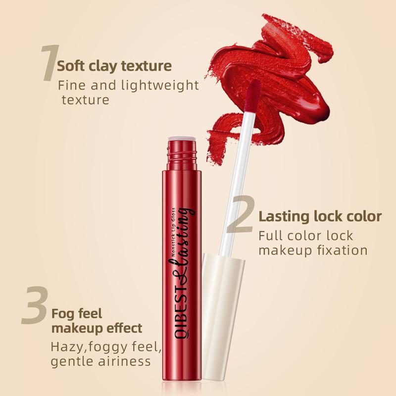 Non-stick Cup Long Lasting Moisturizing Matte Liquid Lipstick, Water Proof Velvet Matt Finish Liquid Lip Gloss, Makeup Products, Easy Coloring Lip Stick for Girls