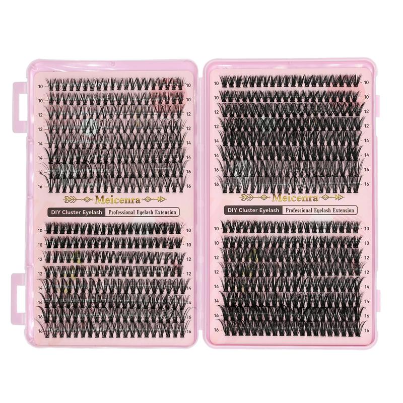 Individual False Eyelashes with Bond & Seal & Lash Remover & Brush & Tweezers, 1 Set Natural Look Eyelash Extensions, Self Grafting Eyelash Clusters