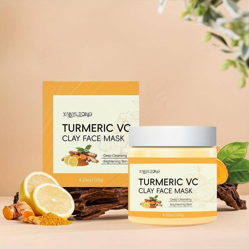 Turmeric Vitamin C Clay Mask, Deep Cleansing Face Mask, Oil Control Facial Mask, Moisturizing Facial Skin Care Product for Women & Men