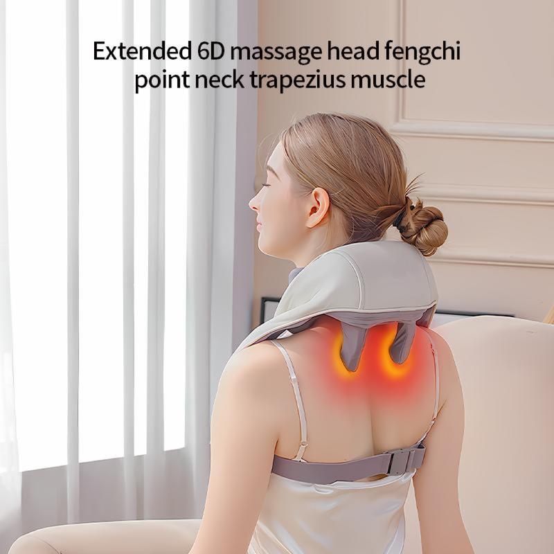 Bomidi 6D Kneading Neck Massager, Wireless Portable Masseger,with Heat,Deep Tissue Pain Relief,Comfort,Best Gift,Relaxing