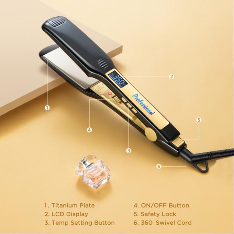 Professional Ceramic Flat Iron Straightener, 1 Count Hair Straightening Iron, Hair Styling Tool for Women & Men, Christmas Gift