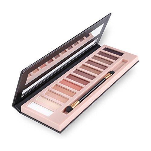 Cosmetic 2 Pack 12-Color Eyeshadow Palettes - Nude, Matte, Shimmer, Glitter, Waterproof Smokey Kit  Powder