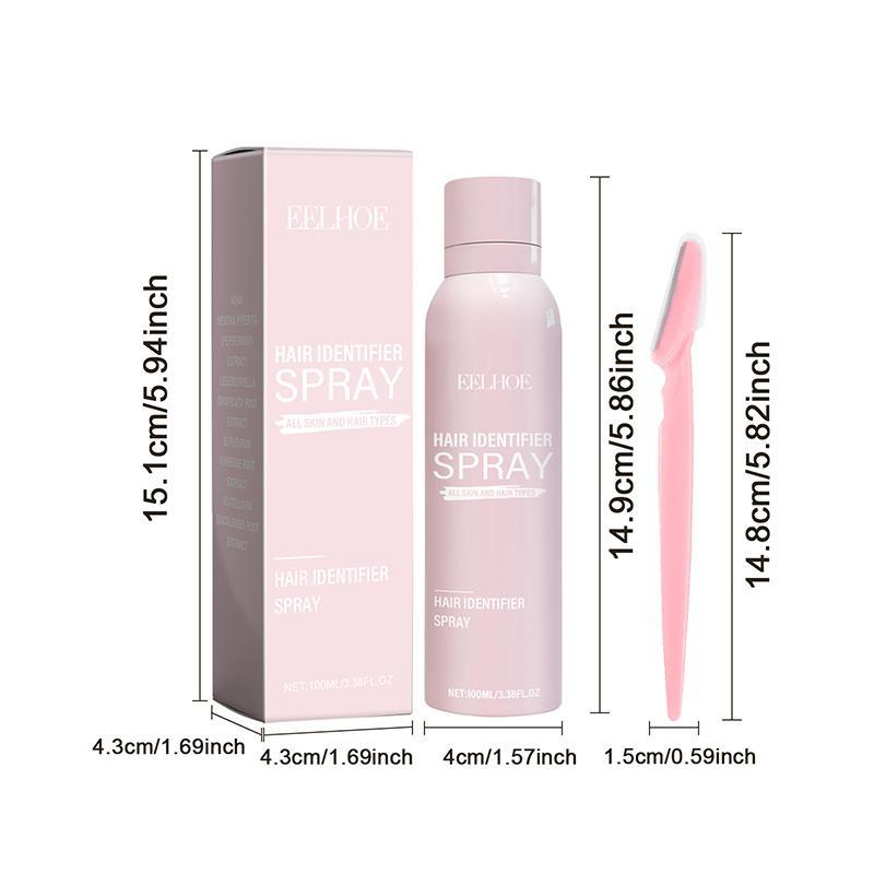 Hair Identifier Spray with Eyebrow Trimmer, 1 Set 2 Sets Gentle Moisturizing Hair Removal Spray, Facial Hair Removal Product for Women, Hair Products, Christmas Gift