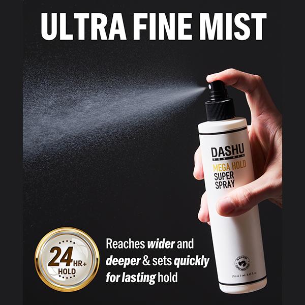 DASHU Premium Mega Hold Super Spray - Official Product Extra Strong Hold, Dryness Prevention, All-Natural Ingredients (8.45 fl oz)