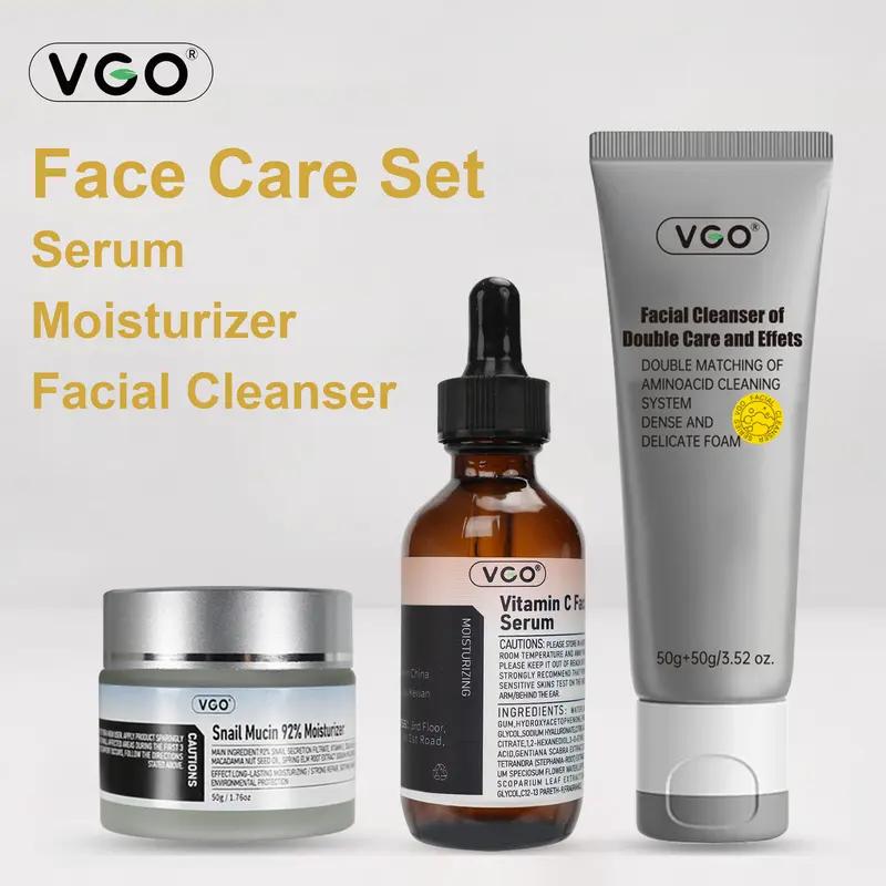 VGO Vitamin C Facial Serum Essence with Snail Secretion Filtrate and Hyaluronic Acid, 30ml - Moisturizing, Moisture Skincare Moisture Skin Repair Comfort facial care vitamin c face serum Moisturize Moisturizer Hydrating