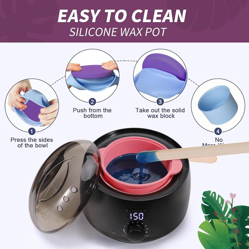 Digital Wax Warmer Kit, 31pcs set Hard Wax Kit with Formula Hard Wax Beads & Accessories for Full Body, Bikini Women Men At Home Waxing,  Hair Removal Waxing Kit