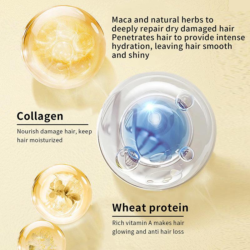 Collagen Hair Treatment Deep Repair Conditioning Argan Oil Collagen Hair Mask Essence for Dry Damaged Hair All Hair Types 7 oz 200ml(DR) Conditioner Haircare Shampoo Repairing Restore Z Hydrate Jojoba Comfort Cleansing Moisturize Hydrating Moisture