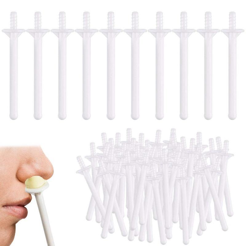 60 Count Nose Wax Sticks Plastic Nose Wax Applicators Plastic Wax Rod Wand Nose Waxing Strips Disposable Spatulas For Nostril Cleaning And Nose Hair Removal