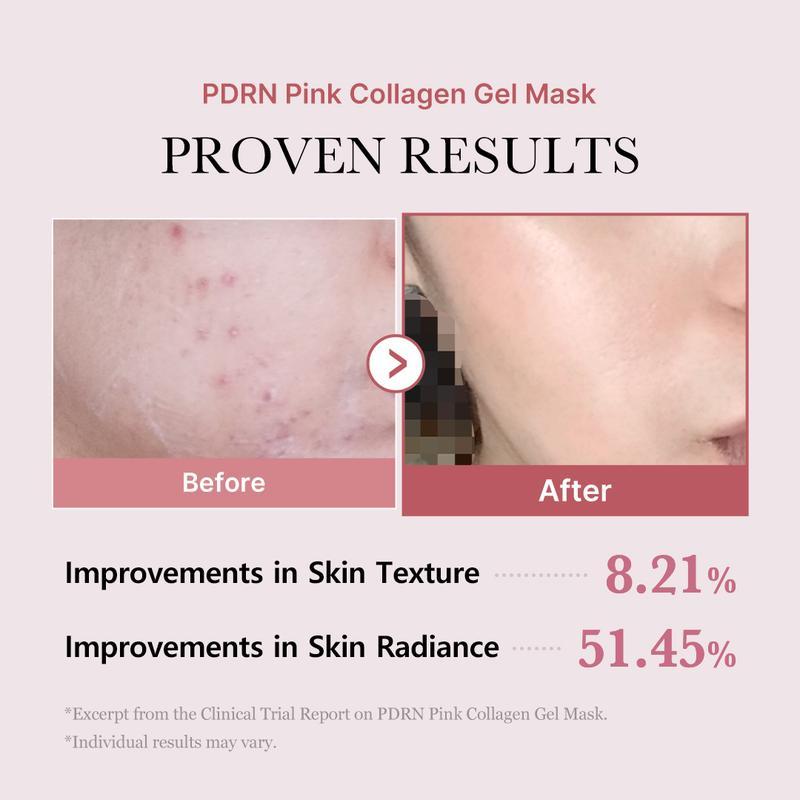 [Exclusive] PDRN Pink Collagen Gel Mask 4Counts | Korean #1 Color Changing Pink Glow Collagen Facial Mask