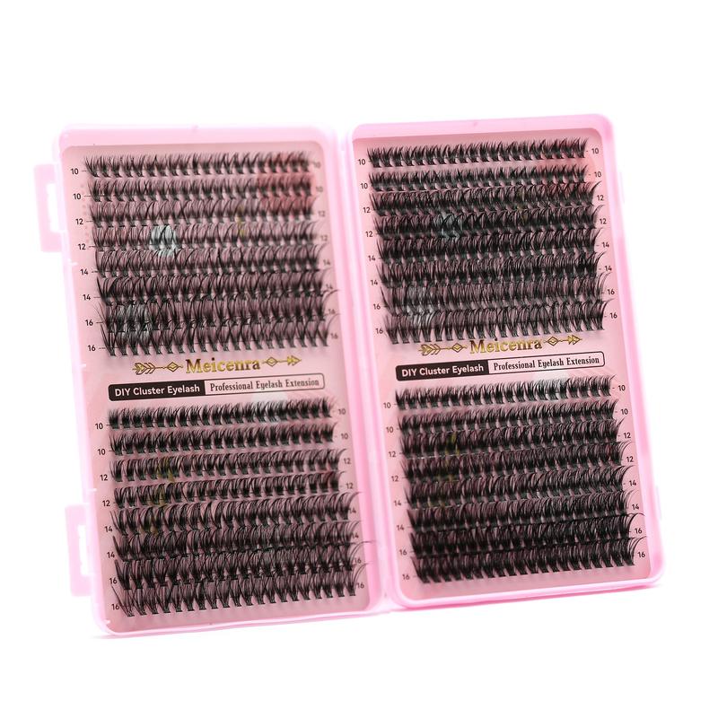 Individual False Eyelashes with Bond & Seal & Lash Remover & Brush & Tweezers, 1 Set Natural Look Eyelash Extensions, Self Grafting Eyelash Clusters