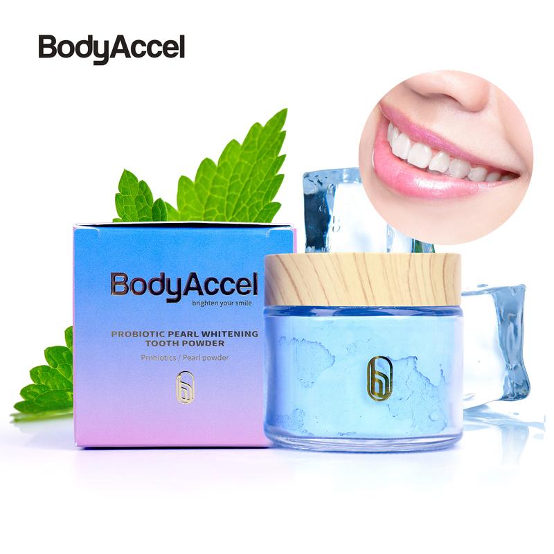 BodyAccel Whitening Tooth Powder Pearl Probiotic Natural