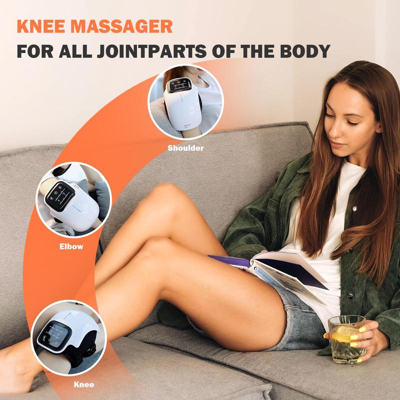 Electric Knee Massager, USB Rechargeable Knee Massager with LED Light & Touch Screen, Portable Knee Massage Machine for Home & Travel, Christmas, Fall, Ideal Winter Gift