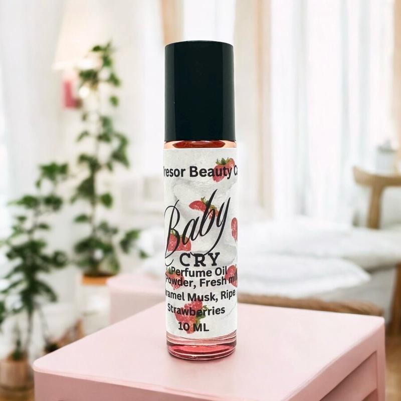 Baby Cry Roll on body oil, women’s body oil, scent notes of fresh milk, ripe strawberries, pink powder, caramel musk, impression, layering perfume, scented body oil, roll on oil, alcohol free Fragrance, Body Care, Aroma natural Roll-On