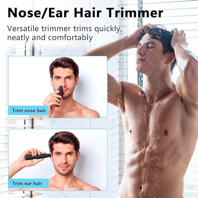 AILE Portable Nose and Ear Hair Trimmer,Cordless Hair Shaver for Nose, Personal Care Appliances for Men,Waterproof Nose Clippers for Easy Cleansing