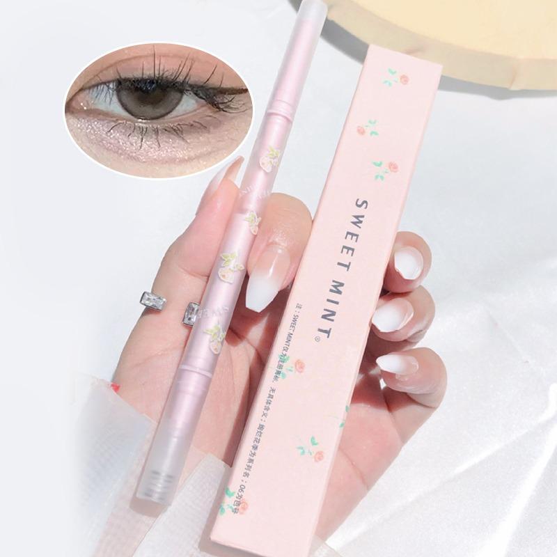 2 in 1 Eyeliner & Highlighter Pen, 1 Count Waterproof Long Lasting Eyeliner Pen, Double-ended Eye Brightener Stick, High-gloss Eye Shadow Pen