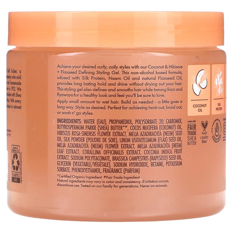 SheaMoisture Defining Styling Gel, Coconut & Hibiscus + Flaxseed, 15 oz (425 g)