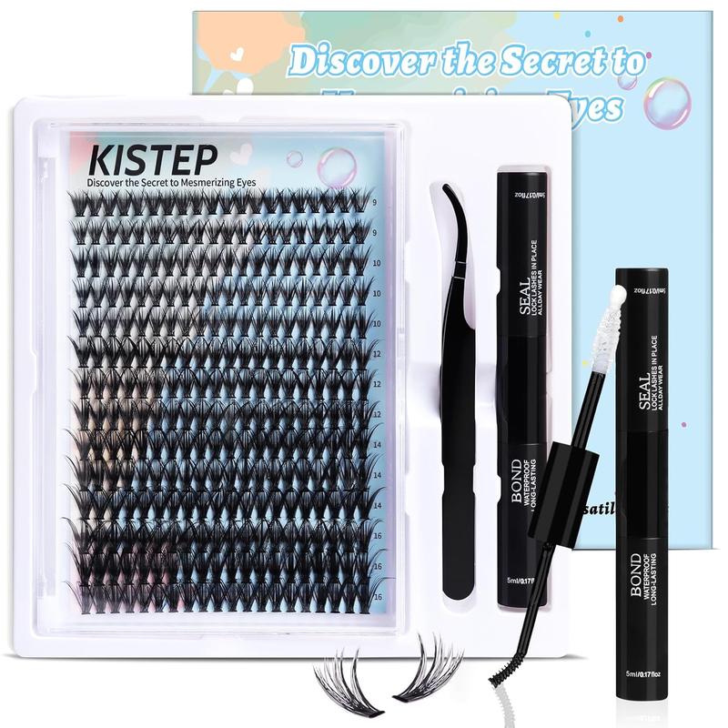 DIY Lash Extension Kit, 280Pcs Lash Clusters, Individual Eyelash Extensions Kit with Natural Look, 40D-0.07-D Curl 8-16 Mix Lash Lift Kit, Manga Lash Clusters Diy at Home