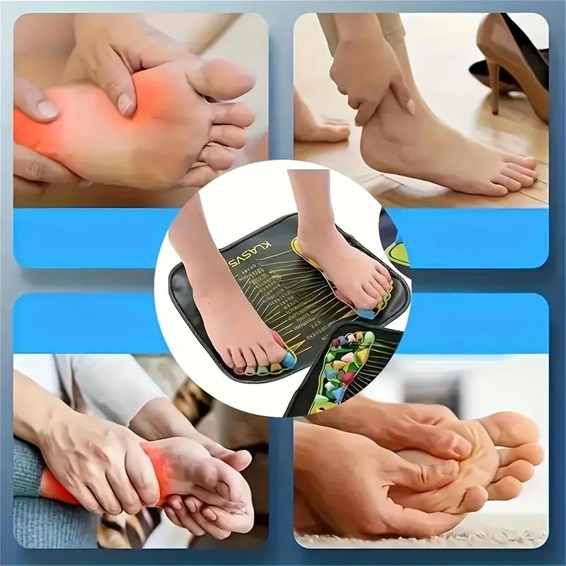 Foot Massage Mat, Random Color Stone Foot Massage Pad, Imitation Pebble Foot Reflexology Massager,  Manual Massage Tool for Home Use