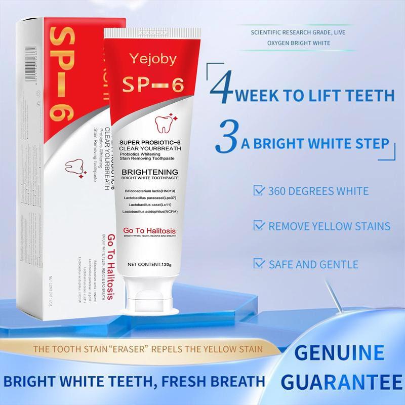 [90% People Choose] ProbioticSp-6 Toothpaste, Sp-6 Brighten Toothpaste, SP 6 Toothpaste,Fresh Breath, Sp-6 Toothpaste 4.2 oz