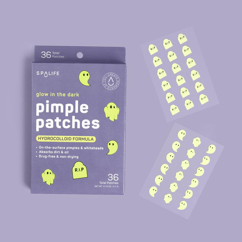 SpaLife Beauty Glow in the Dark Ghosts Family Hydrocolloid Pimple Patches, Acne Treatments, Skincare, Skin Repair