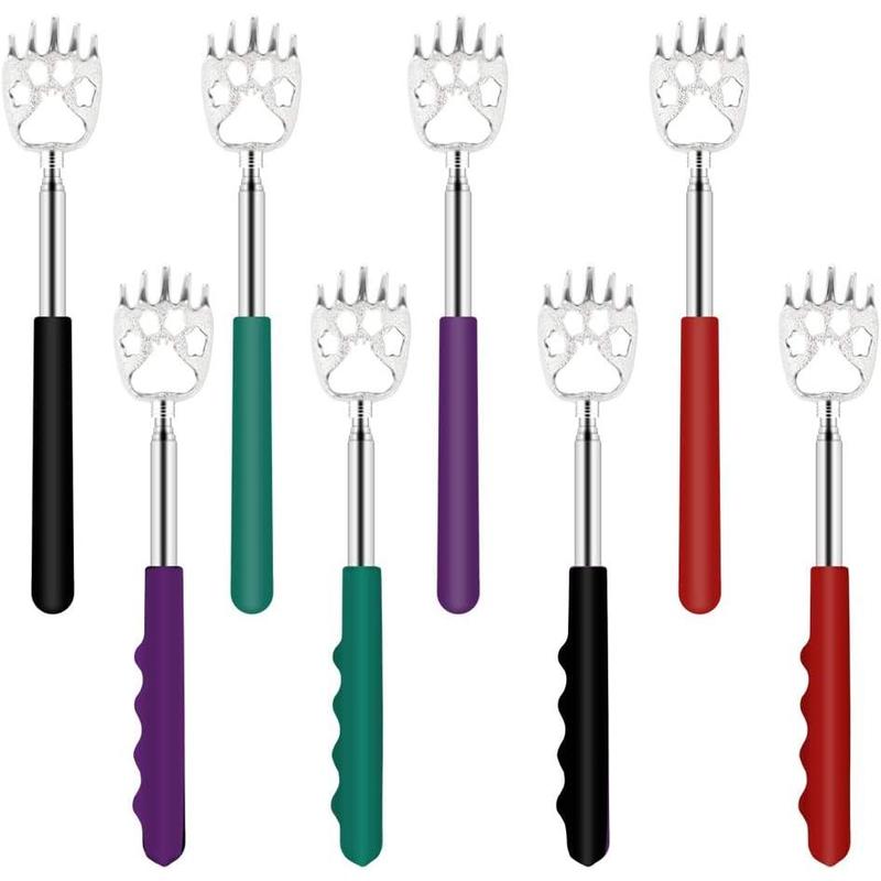 6 Pack Telescoping Back Scratcher - Bear Claw Back Scratchers - Portable Extendable Backscratcher with Rubber Handles in Black, Blue, Green, Purple, Red, Pink Color