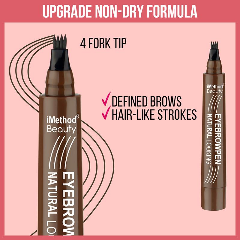 iMethod 4 Fork Tip Microblading Eyebrow Pen and Brush - Last All-Day, Waterproof makeup Makeup Cosmetic