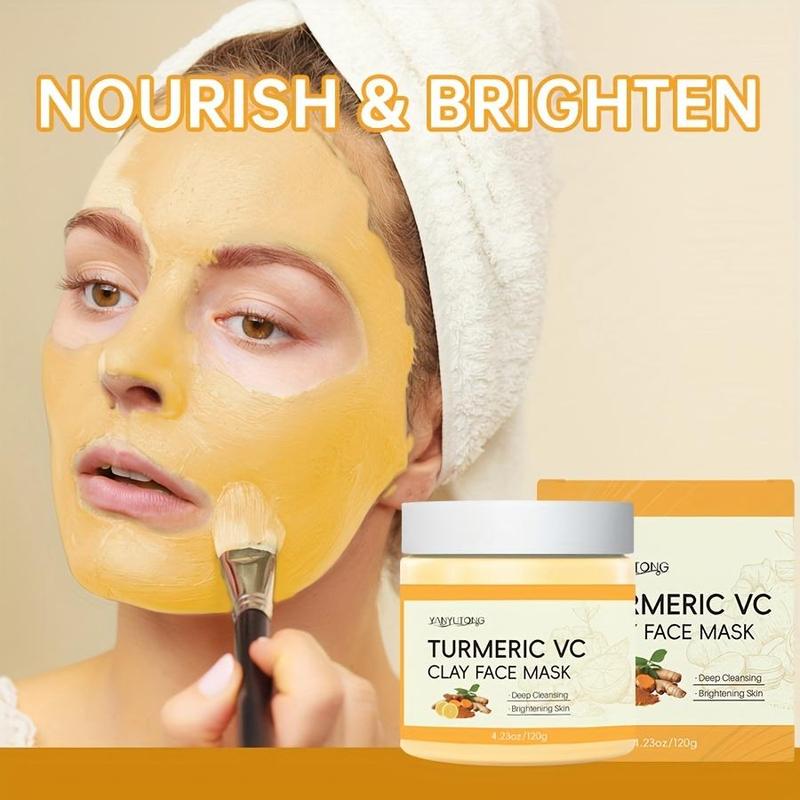 Turmeric Vitamin C Clay Mask, Deep Cleansing Face Mask, Oil Control Facial Mask, Moisturizing Facial Skin Care Product for Women & Men