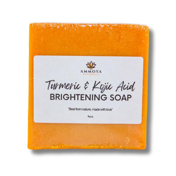 Ammoya Naturals Turmeric Kojic Soap for Gentle Skin Cleansing For Face and Body acnespots