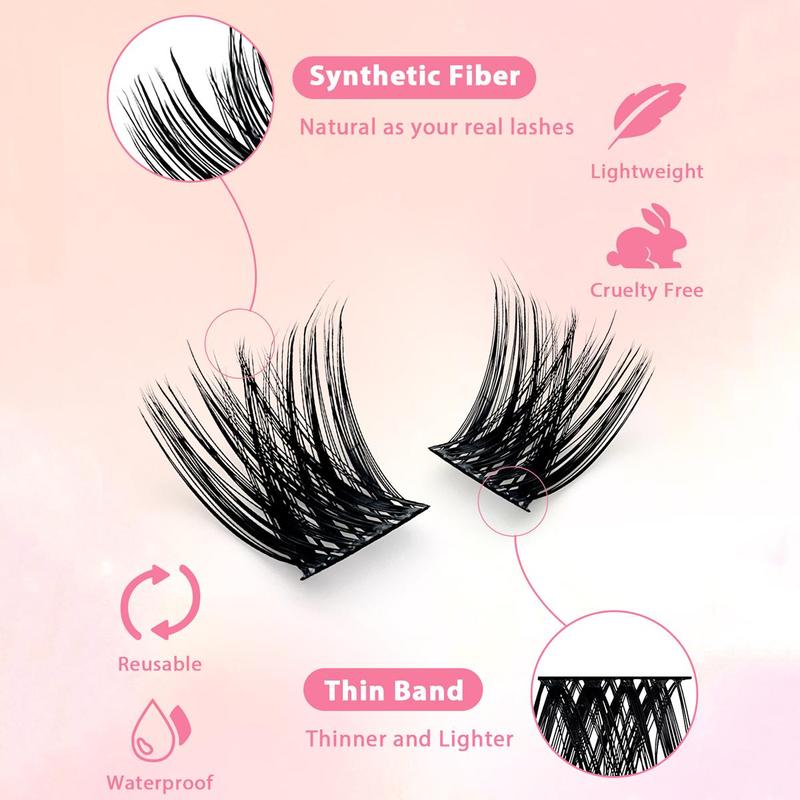 Mixed Size C Curl Individual False Eyelashes, 1 Set Natural Look Eyelash Extensions, Self Grafting Eyelash Clusters, False Eyelashes Clusters, Christmas Gift