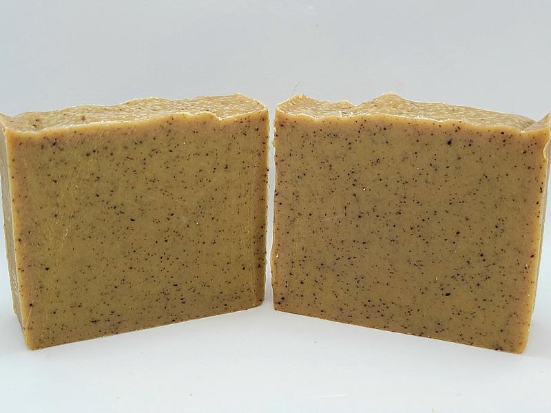 Handmade Turmeric Soap with Apricot Seeds by Soaps By Lela - Solid Bar Soap for Hydrating Sensitive Skin Body Care Body Wash Cleansing