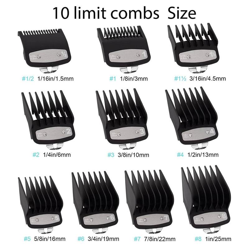 Hair Clipper Positioning Cutting Comb, 10pcs set Electric Hair Clipper Positioning Cutting Comb, Salon Grade Hair Clipper Accessories