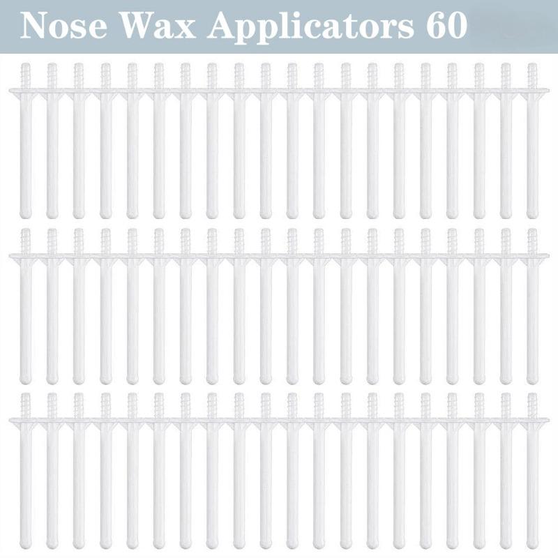 60 Count Nose Wax Sticks Plastic Nose Wax Applicators Plastic Wax Rod Wand Nose Waxing Strips Disposable Spatulas For Nostril Cleaning And Nose Hair Removal