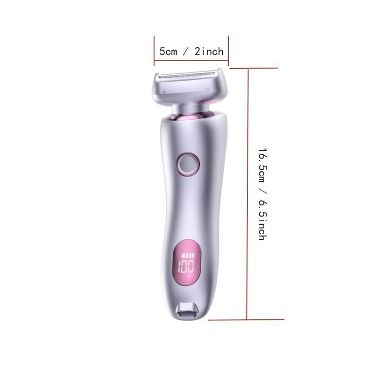 Electric Shaver for Women, 1 Count USB Rechargeable Waterproof Electric Body Shaver, Portable Painless Ladies Body Hair Trimmer for Arms Legs Waist Belly Bikini, Rechargeable & Battery Indicator