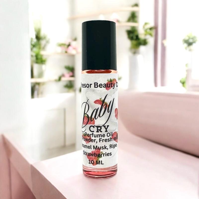 Baby Cry Roll on body oil, women’s body oil, scent notes of fresh milk, ripe strawberries, pink powder, caramel musk, impression, layering perfume, scented body oil, roll on oil, alcohol free Fragrance, Body Care, Aroma natural Roll-On