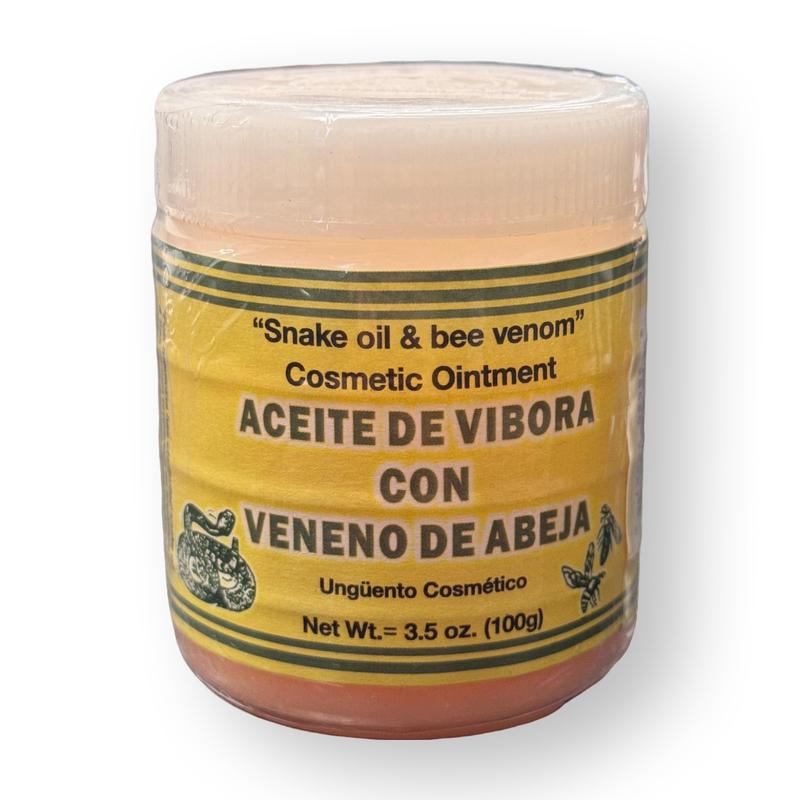 Snake Oil & Bee Venom Cosmetic Ointment (Aceite de Vibora con Veneno de Abeja) Net Wt. 3.5 Oz (100g)