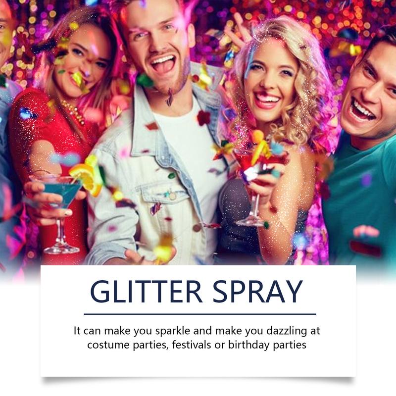 Body Glitter Spray – Highlighter for Face, Neck, Hair & Body for Parties & Festivals