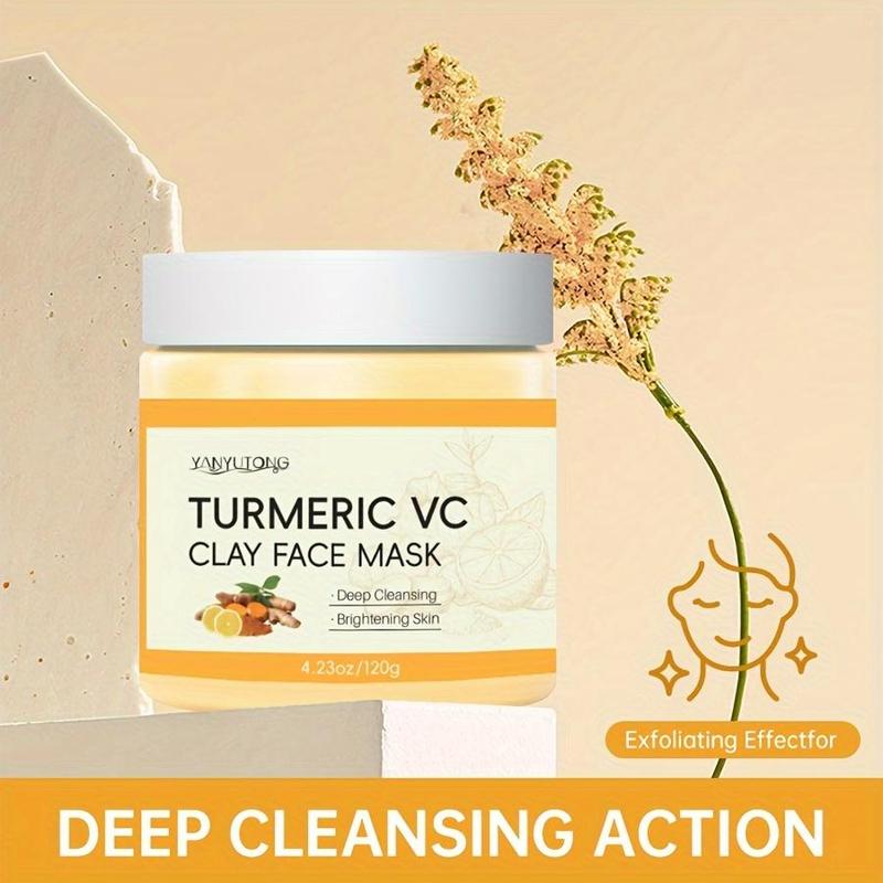 Turmeric Vitamin C Clay Mask, Deep Cleansing Face Mask, Oil Control Facial Mask, Moisturizing Facial Skin Care Product for Women & Men