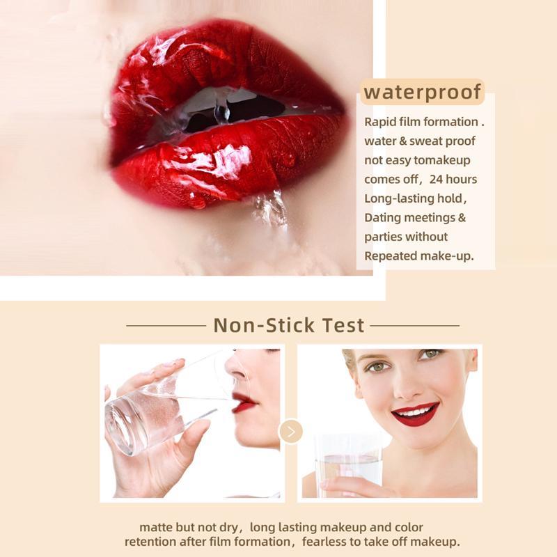 Non-stick Cup Long Lasting Moisturizing Matte Liquid Lipstick, Water Proof Velvet Matt Finish Liquid Lip Gloss, Makeup Products, Easy Coloring Lip Stick for Girls