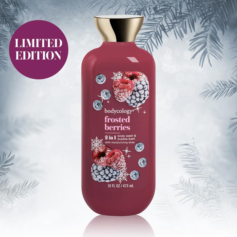 Bodycology 2 in 1 Body Wash & Bubble Bath, Frosted Berries,16 oz