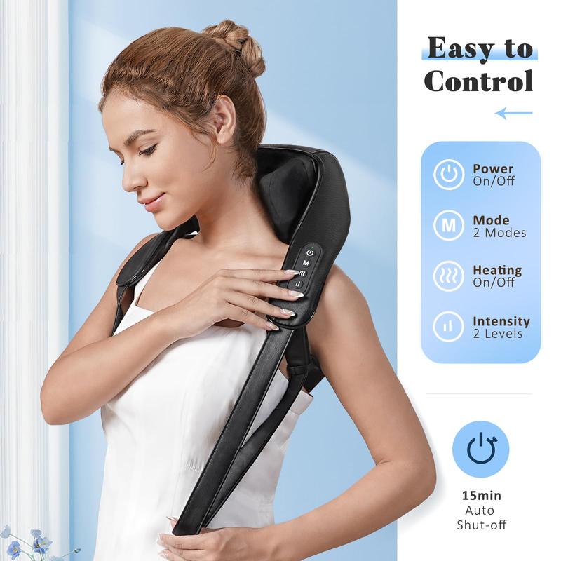 KNQZE Neck Massager for Neck Pain Relief, 4D Deep Kneading Massagers with 6 Massage Nodes, Cordless Shiatsu Neck and Shoulder Massage Pillow with Heat for Neck, Traps, Back & Leg, Gifts for Women Men Visit the KNQZE Store