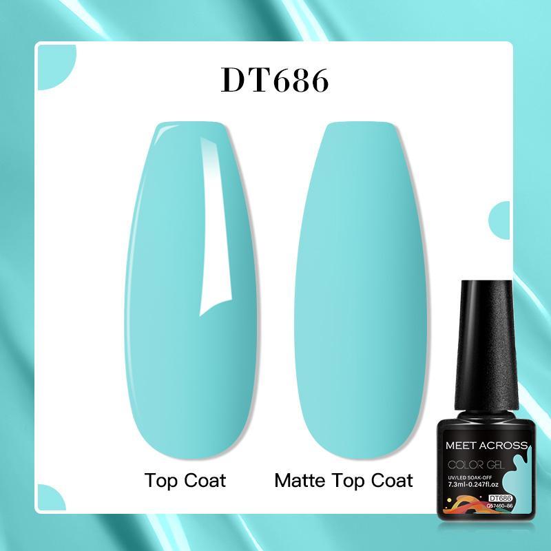 Blue Color Series Gel Nail Polish Set, 6 Counts Popular Color Gel Nail Art Design, Semi Permanent Need Lamp Cure Soak Off UV LED Gel Varnish Manicure