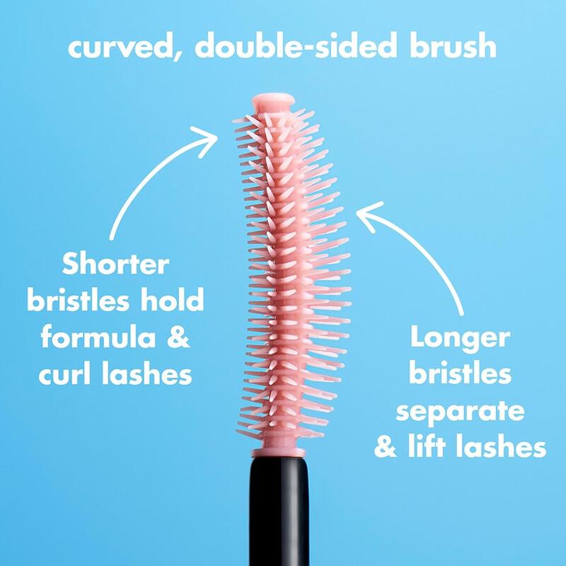 e.l.f. Lash 'N Roll Mascara, Curling Mascara For Visibly Lifted Lashes, Lifts & Separates Lashes. Long-Lasting Formula, Vegan & Cruelty-Free, Pitch Black Makeup Silicone Curler Cosmetic