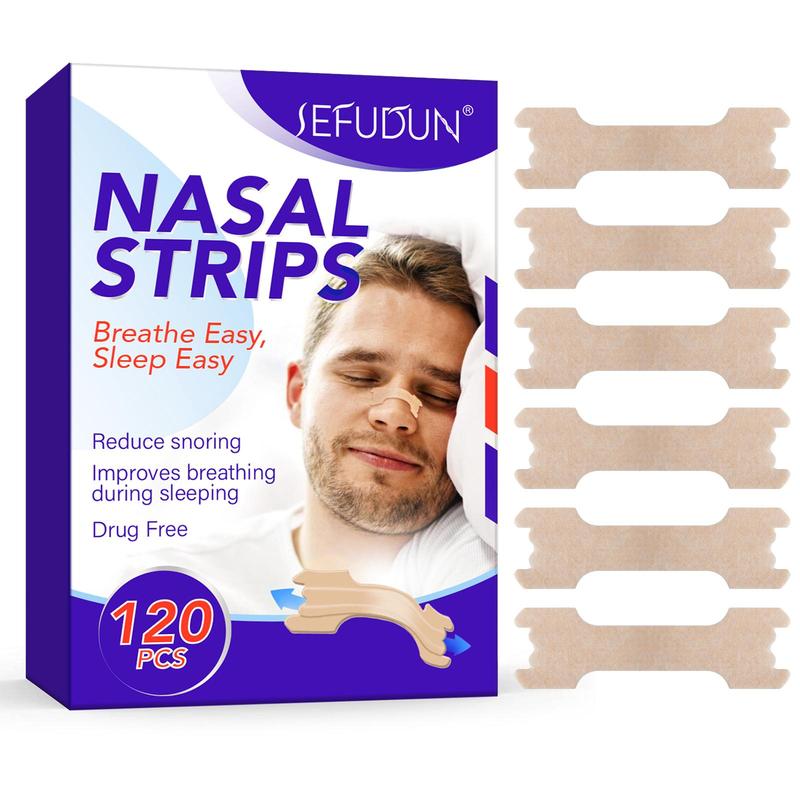 Nasal Strips, 120pcs box Stops Snoring Relieves Nasal Congestion Strips, Prolong Sleep Time, Ventilation Nose Patch for Men and Women