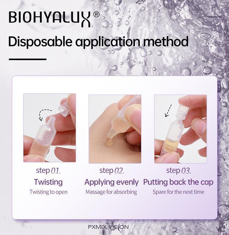 Biohyalux Ultra Hyaluronic Acid Serum, Hyaluronic Acid Glass Skin Single-Use Vials Skincare Repair Comfort